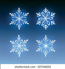 Vector snowflakes set for Christmas design.