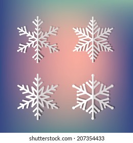 Vector snowflakes set for Christmas design.