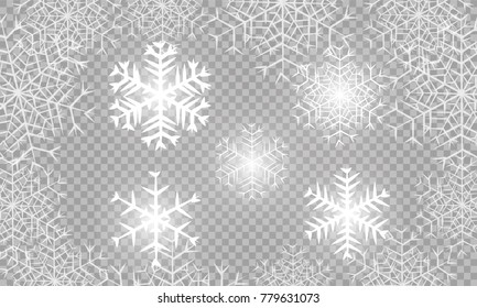 Vector snowflakes set for Christmas design.