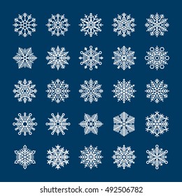 Vector snowflakes set for holiday winter invitations and backgrounds