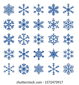 Vector snowflakes set. Snow flake icons isolated. 2019 season.