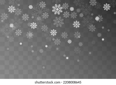 Vector snowflakes. Snowfall, snow. Snowflakes on an isolated background