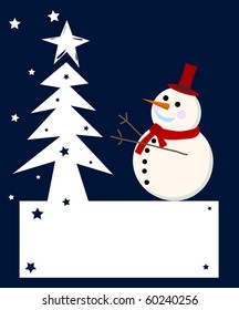 vector snowman card for christmas.