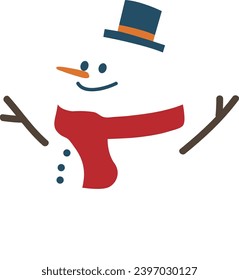 vector snowman cartoon character clipart