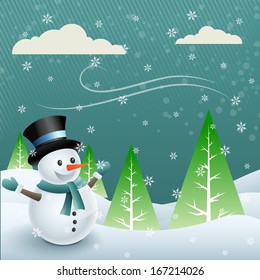 vector snowman cartoon design illustration