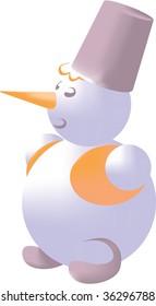 Vector. Snowman in color 02. More Cartoons see in portfolio