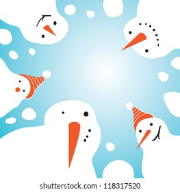 Vector snowman. EPS 10 vector illustration for Christmas design./ Happy new year!