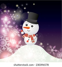 Vector snowman. EPS 10 vector illustration for Christmas design.