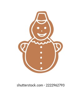 Vector snowman ginger cookie illustration