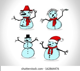 Vector snowman illustration for Christmas