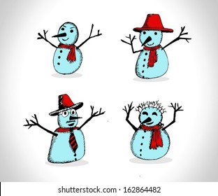 Vector snowman illustration for Christmas