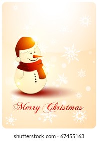 vector snowman illustration. Christmas background