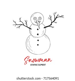 Vector snowman. Illustration for greeting cards, invitations, and other printing projects.