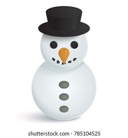 Vector snowman isolated on white.