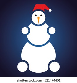 Vector. Snowman vector logo, sketch icon for web, mobile and info graphics. Modern flat design style