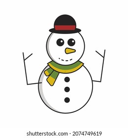 vector snowman on white background