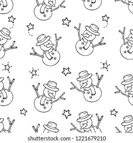 Vector of Snowman seamless for Christmas