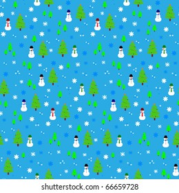 Vector of snowman seamless pattern- Christmas theme
