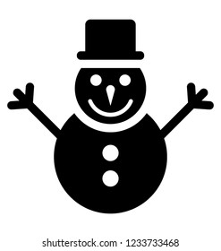 Vector Snowman solid icon