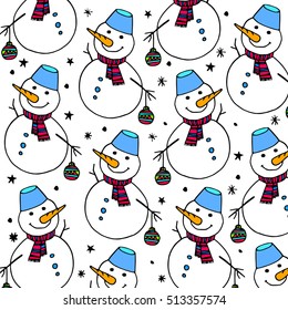 vector snowman xmas christmas illustration white holiday