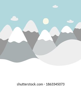 
vector snowy hills and mountains