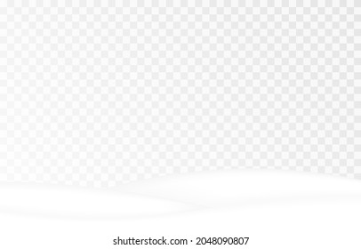 Vector snowy land on isolated transparent background. Snowdrift PNG, winter, winter landscape, PNG. Christmas background.