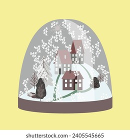 Vector - ilustración de paisaje nevado.