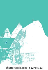 Vector snowy mountains
