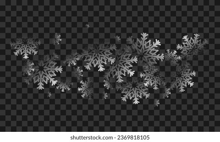 Vector snowy on transparent background.