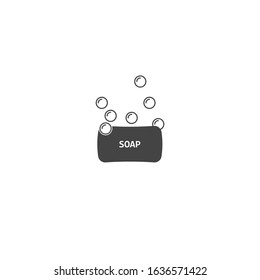 Vector soap and foam icon on white isolated background. 