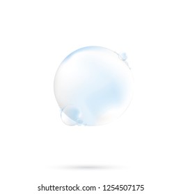 Vector Soap Water Bubbles. Transparent Isolated Realistic Design Elements. Can be used with any Background