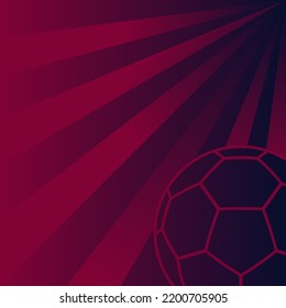 vector of soccer background. football wallpaper with light trail and ball icon. football theme template fit with social media post size. red as main color. asian soccer competition 2023.