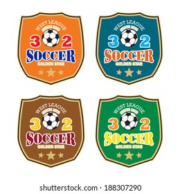 Vector soccer badge / Vector soccer labels / Soccer emblems / Football Soccer Club emblem / Vector Soccer ( T-shirt Printing Design ) 