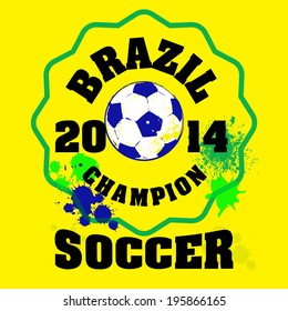 Vector soccer badge / Vector soccer labels / Soccer emblems / Football badge / Vector Soccer / Brazil Football 2014 ( T-shirt Printing Design ) 