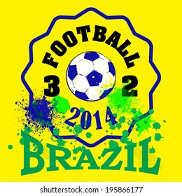 Vector soccer badge / Vector soccer labels / Soccer emblems / Football badge / Vector Soccer / Brazil Football 2014 ( T-shirt Printing Design ) 