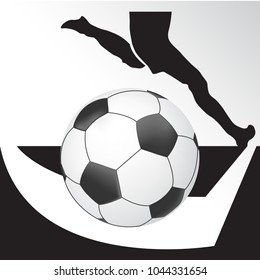 Vector Soccer ball. Corner kick graphic symbol 