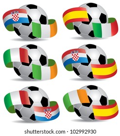 Vector Soccer ball with flags