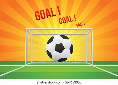 Vector of soccer ball to goal.