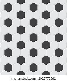 Vector Soccer Ball Hexagonal Seamless Pattern. Football Illustration.