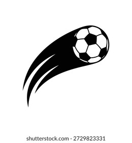 Ícone de bola de futebol vetor, traçado de recorte isolado em um fundo transparente com toda a profundidade de campo, bolas de futebol em alta velocidade representadas por características dinâmicas de design de bola de futebol