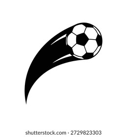 Vector soccer ball icon set, with dynamic motion trails. Speeding footballs isolated on a white background. Action design elements for mobile app UI, sports games, and live score notifications