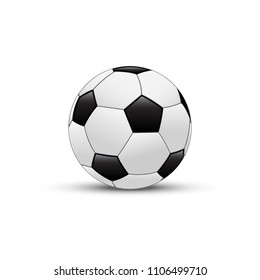 Vector soccer ball isolated on white background. Realistic football ball.