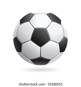 Vector soccer ball isolated on white.