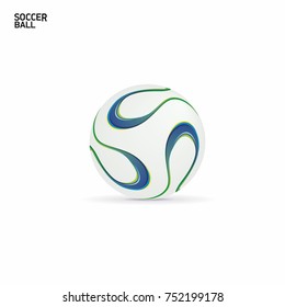 Vector Soccer ball. Isolated On White Background. Vector Illustration.