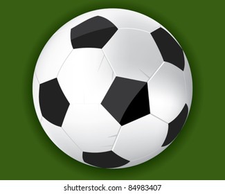 Vector soccer ball isolated on green