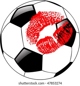 the vector soccer ball with lips