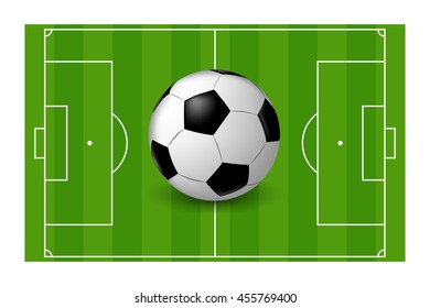 vector soccer ball on the background of a football field