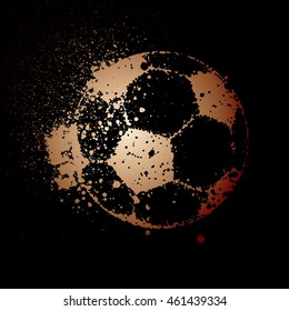 vector soccer ball on black