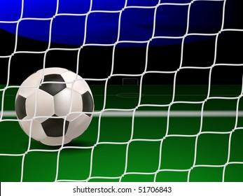 vector soccer ball on the empty soccer field