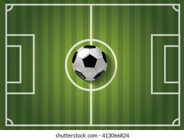 Vector of A soccer ball on soccer field.
